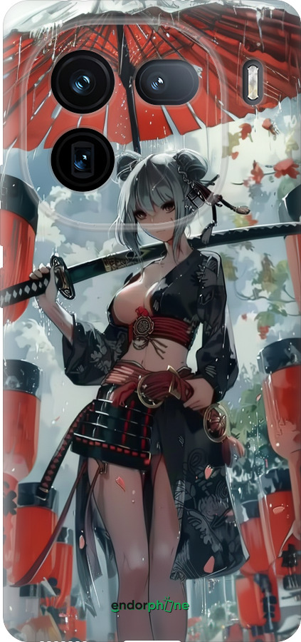 Силиконовый чехол Гейша-воин для Vivo iQOO 12 - 6124u-3433 изображение 