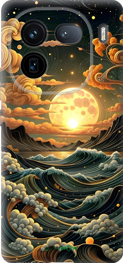 Силиконовый чехол Арт волны для Vivo iQOO 12 - 6332u-3433 изображение 