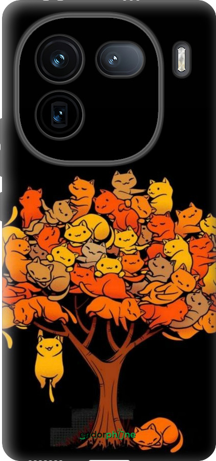 Силиконовый чехол Дерево и котики для Vivo iQOO 12 - 6516u-3433 изображение 