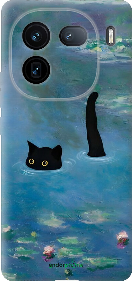 Силиконовый чехол С изображением кота и водяной лилии Monet для Vivo iQOO 12 - 6519u-3433 изображение 