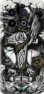 Силиконовый чехол Тату Викинг для Vivo IQOO 13 - 4098u-3913 изображение 