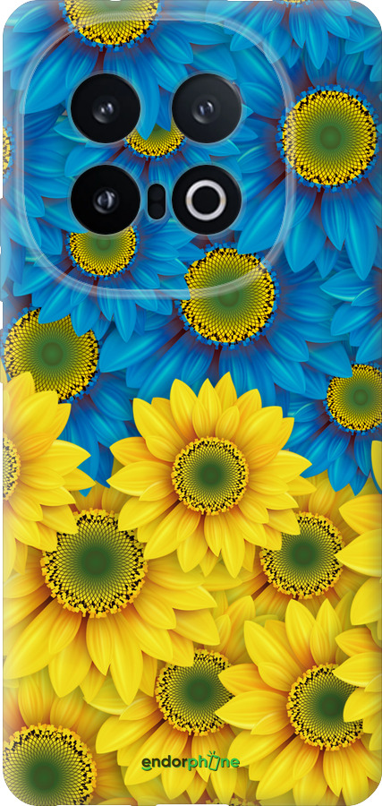 Силиконовый чехол Жёлто-голубые цветы для Vivo IQOO 13 - 1048u-3913 изображение 