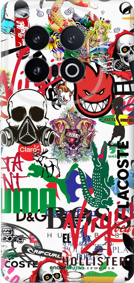 Силиконовый чехол Many different logos для Vivo IQOO 13 - 4022u-3913 изображение 