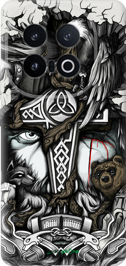 Силиконовый чехол Тату Викинг для Vivo IQOO 13 - 4098u-3913 изображение 