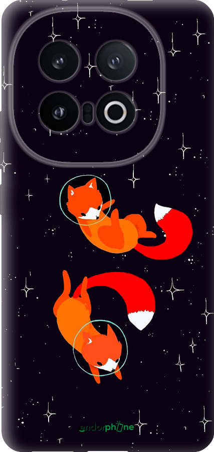 Силиконовый чехол Лисички в космосе для Vivo IQOO 13 - 4519u-3913 изображение 