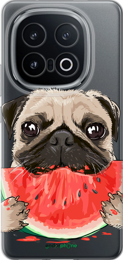 Силиконовый чехол Мопс и арбуз для Vivo IQOO 13 - 4665u-3913 изображение 