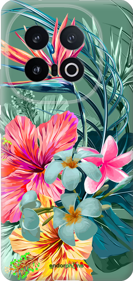 Силиконовый чехол Тропические цветы v1 для Vivo IQOO 13 - 4667u-3913 изображение 