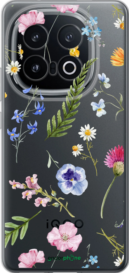 Силиконовый чехол Цветочный фон v2 для Vivo IQOO 13 - 5472u-3913 изображение 