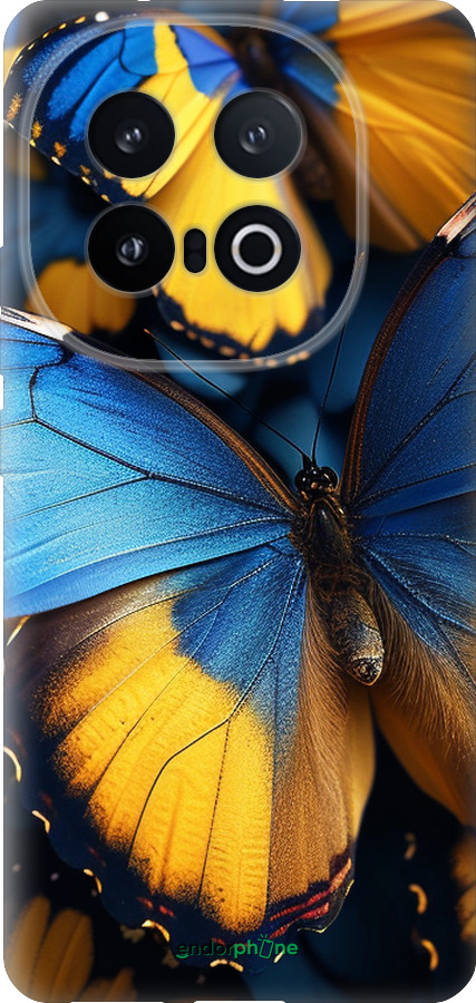 Силиконовый чехол Желто-голубые бабочки для Vivo IQOO 13 - 6046u-3913 изображение 