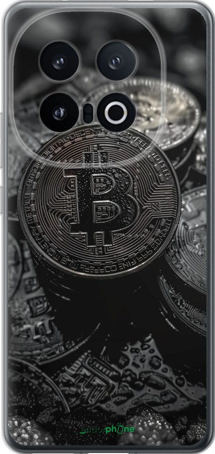 Силиконовый чехол Black Bitcoin для Vivo IQOO 13 - 6090u-3913 изображение 