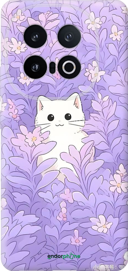 Силиконовый чехол Котик в цветах для Vivo IQOO 13 - 6390u-3913 изображение 