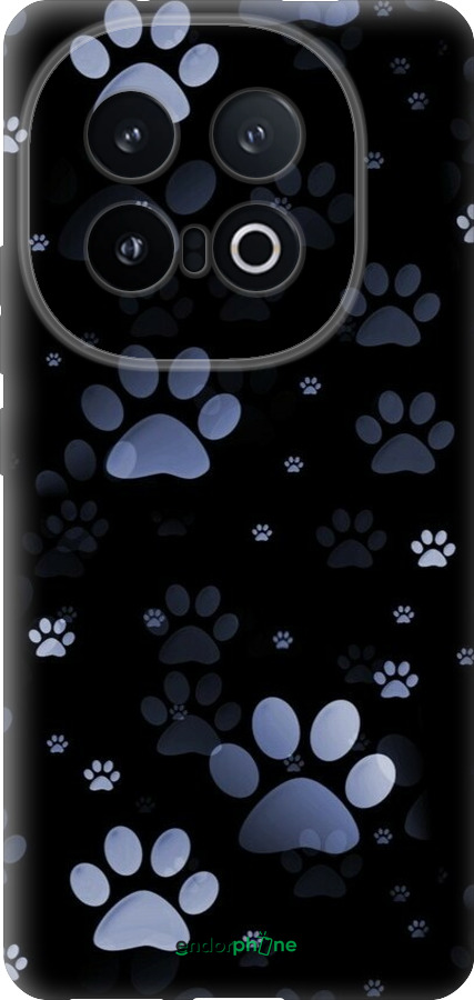 Силиконовый чехол С синими отпечатками лап для Vivo IQOO 13 - 6441u-3913 изображение 