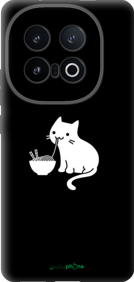 Силиконовый чехол С милым котом на черном фоне для Vivo IQOO 13 - 6528u-3913 изображение 