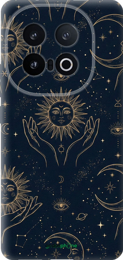 Силиконовый чехол Celestial Harmony: Sun & Moon Gold Mystic Pattern для Vivo IQOO 13 - 6778u-3913 изображение 