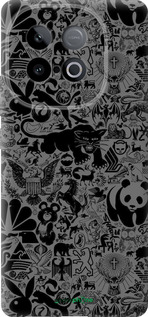 Силіконовий чехол Чорно-сірий стікер бомбінг для Vivo Y300 GT 5G - 2432u-4151 изображение 