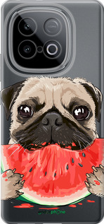 Силиконовый чехол Мопс и арбуз для Vivo iQOO Z10 Turbo - 4665u-4150 изображение 