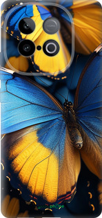 Силіконовий чехол Жовто-блакитні метелики для Vivo IQOO Neo 10 5G - 6046u-3920 изображение 