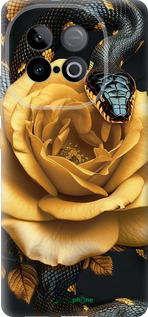 Силіконовий чехол Black snake and golden rose для Vivo iQOO Z10 Turbo - 6068u-4150 изображение 