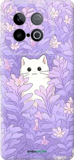 Силиконовый чехол Котик в цветах для Vivo IQOO Neo 10 5G - 6390u-3920 изображение 