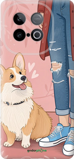 Силиконовый чехол Корги 3 для Vivo iQOO Z10 Turbo - 6707u-4150 изображение 