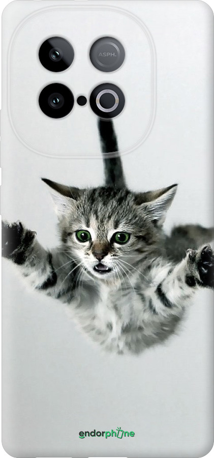 Силиконовый чехол Летящий котёнок для Vivo iQOO Z10 Turbo - 2322u-4150 изображение 