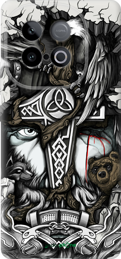 Силиконовый чехол Тату Викинг для Vivo IQOO Neo 10 5G - 4098u-3920 изображение 