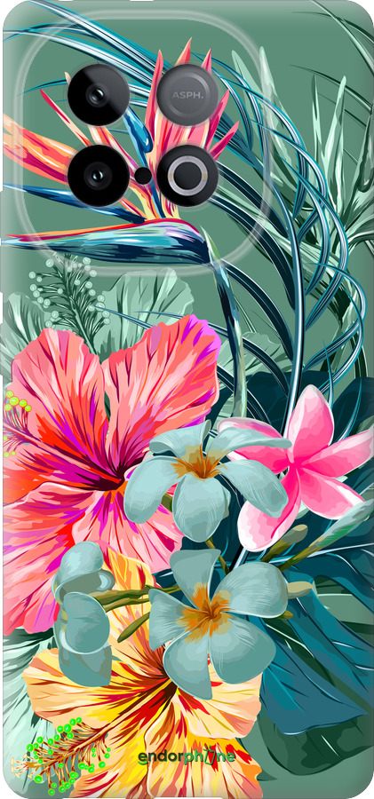 Силіконовий чехол Тропічні квіти v1 для Vivo IQOO Neo 10 5G - 4667u-3920 изображение 