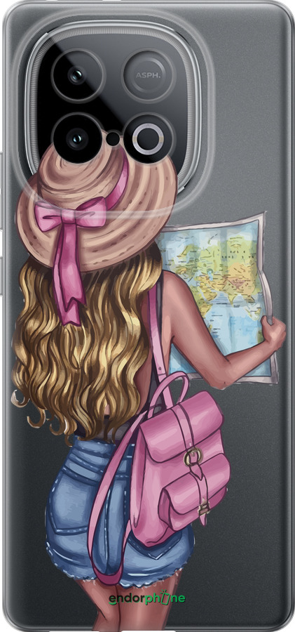 Силиконовый чехол Девушка с картой для Vivo IQOO Neo 10 5G - 4704u-3920 изображение 