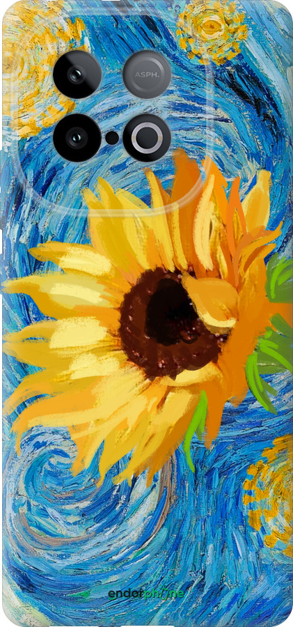 Силиконовый чехол Цветы желто-голубые для Vivo IQOO Neo 10 5G - 5308u-3920 изображение 