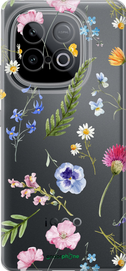 Силиконовый чехол Цветочный фон v2 для Vivo iQOO Z10 Turbo - 5472u-4150 изображение 