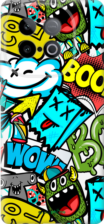 Силиконовый чехол Стикеры v4 для Vivo iQOO Z10 Turbo - 5508u-4150 изображение 