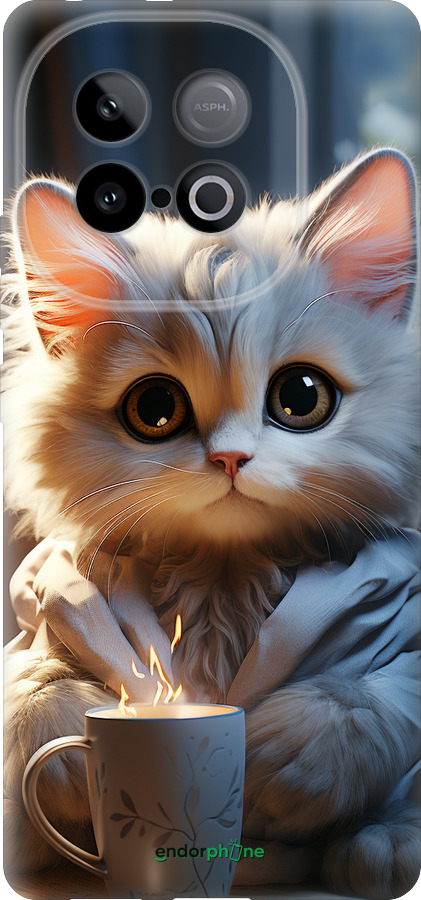 Силіконовий чехол Білий кіт для Vivo IQOO Neo 10 5G - 5646u-3920 изображение 