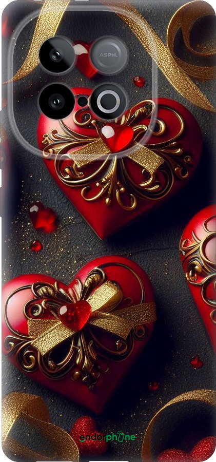 Силиконовый чехол Сердечки v4 для Vivo iQOO Z10 Turbo - 5834u-4150 изображение 