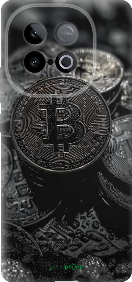 Силиконовый чехол Black Bitcoin для Vivo Y300 GT 5G - 6090u-4151 изображение 