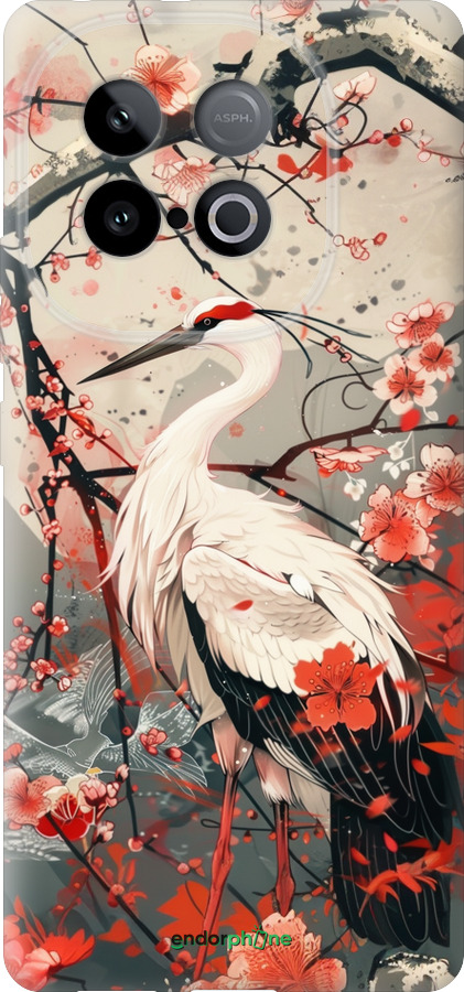 Силиконовый чехол Аист в цвету сакуры для Vivo Y300 GT 5G - 6109u-4151 изображение 