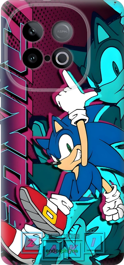 Силиконовый чехол Соник для Vivo iQOO Z10 Turbo - 6284u-4150 изображение 