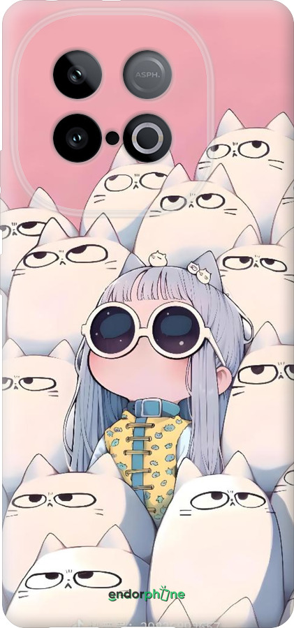 Силиконовый чехол Малышка с котами для Vivo iQOO Z10 Turbo - 6295u-4150 изображение 