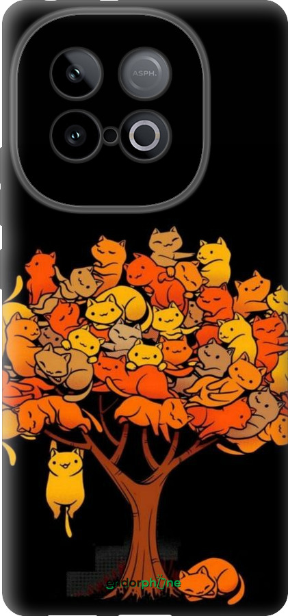 Силиконовый чехол Дерево и котики для Vivo Y300 GT 5G - 6516u-4151 изображение 