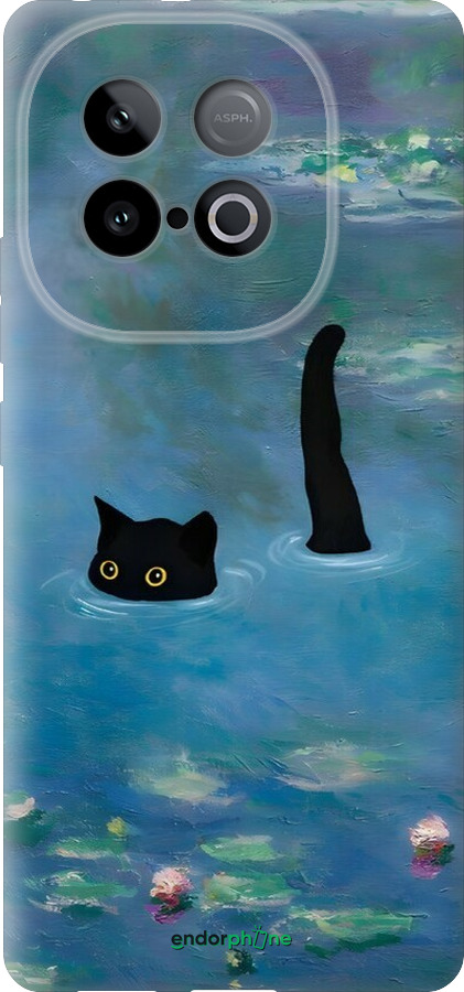 Силиконовый чехол С изображением кота и водяной лилии Monet для Vivo iQOO Z10 Turbo - 6519u-4150 изображение 