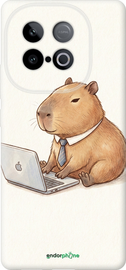Силиконовый чехол Funny Capybara CEO Working для Vivo iQOO Z10 Turbo - 6777u-4150 изображение 