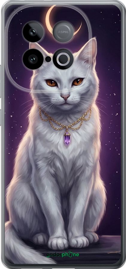 Силіконовий чехол Mystic White Cat Gothic Dark Purple Gold для Vivo IQOO Neo 10 5G - 6805u-3920 изображение 