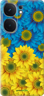 Силиконовый чехол Жёлто-голубые цветы для Vivo iQOO Neo9 - 1048u-3631 изображение 