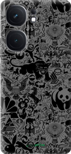 Силіконовий чехол Чорно-сірий стікер бомбінг для Vivo iQOO Neo9 - 2432u-3631 изображение 