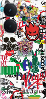 Силиконовый чехол Many different logos для Vivo iQOO Neo9 - 4022u-3631 изображение 