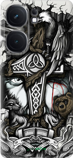 Силиконовый чехол Тату Викинг для Vivo iQOO Neo9 - 4098u-3631 изображение 