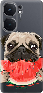 Силиконовый чехол Мопс и арбуз для Vivo iQOO Neo9 - 4665u-3631 изображение 