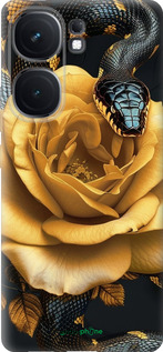 Силиконовый чехол Black snake and golden rose для Vivo iQOO Neo9 - 6068u-3631 изображение 