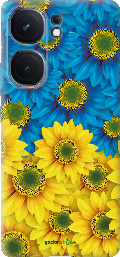 Силиконовый чехол Жёлто-голубые цветы для Vivo iQOO Neo9 - 1048u-3631 изображение 