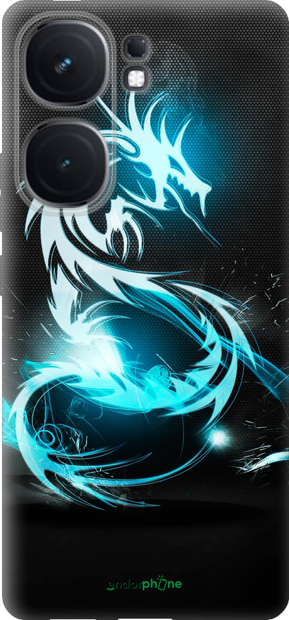 Силиконовый чехол Бело-голубой огненный дракон для Vivo iQOO Neo9 - 113u-3631 изображение 