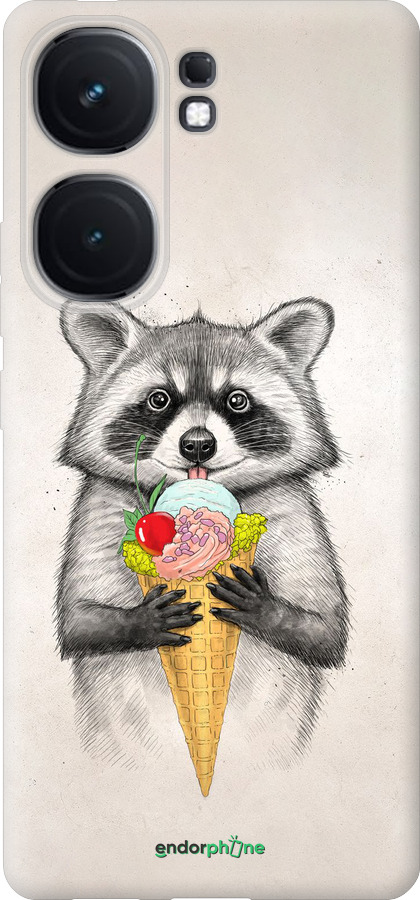 Силиконовый чехол Енотик с мороженым для Vivo iQOO Neo9 - 4602u-3631 изображение 